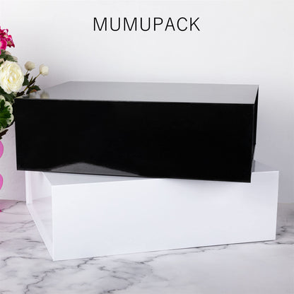 MUMUPACK Black Gift Box 16x13x5.3 Inches,Groomsmen Gift Box With Magnetic Lid,Large Gift Boxes For Easter, Mother's Day, Weddings, Graduations, Birthdays, Bridesmaids Gifts And More