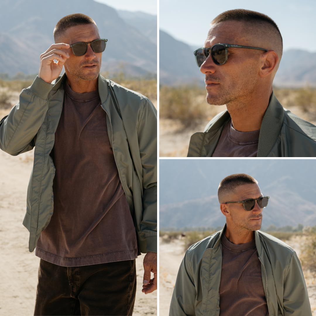 WMP Eyewear - Men's Polarized Modern Rounded Square Sunglasses