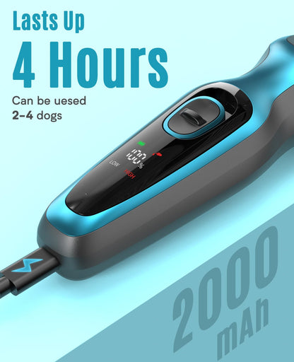 oneisall Dog Clippers Professional for Thick Hair, Heavy-Duty Dog Grooming Clippers with Detachable Metal Blade, Cordless Pet Shaver for Cockapoo Poodles