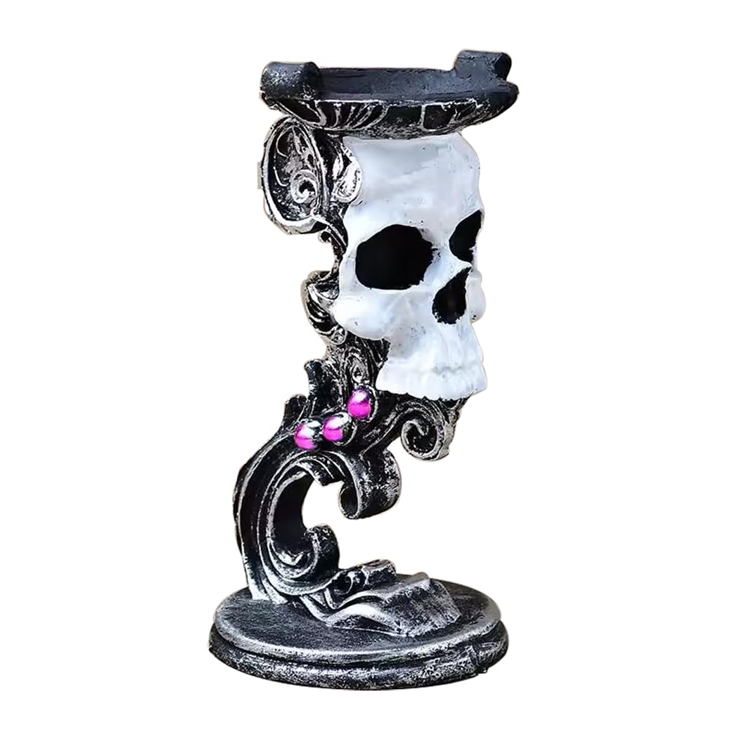 Fengtaike Crystal Ball Sphere Display Stand Skull Shaped - Sphere Stand for Crystal Ball Base Holder, Resin Figurine Display Statue Home Ornament