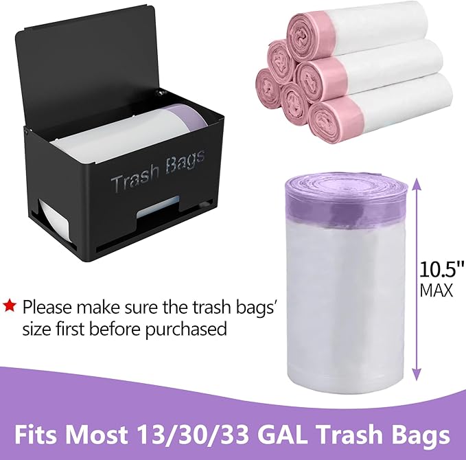 Extra Large Trash Bag Holder Dispenser, Metal Garbage Bag Dispenser Roll Holder