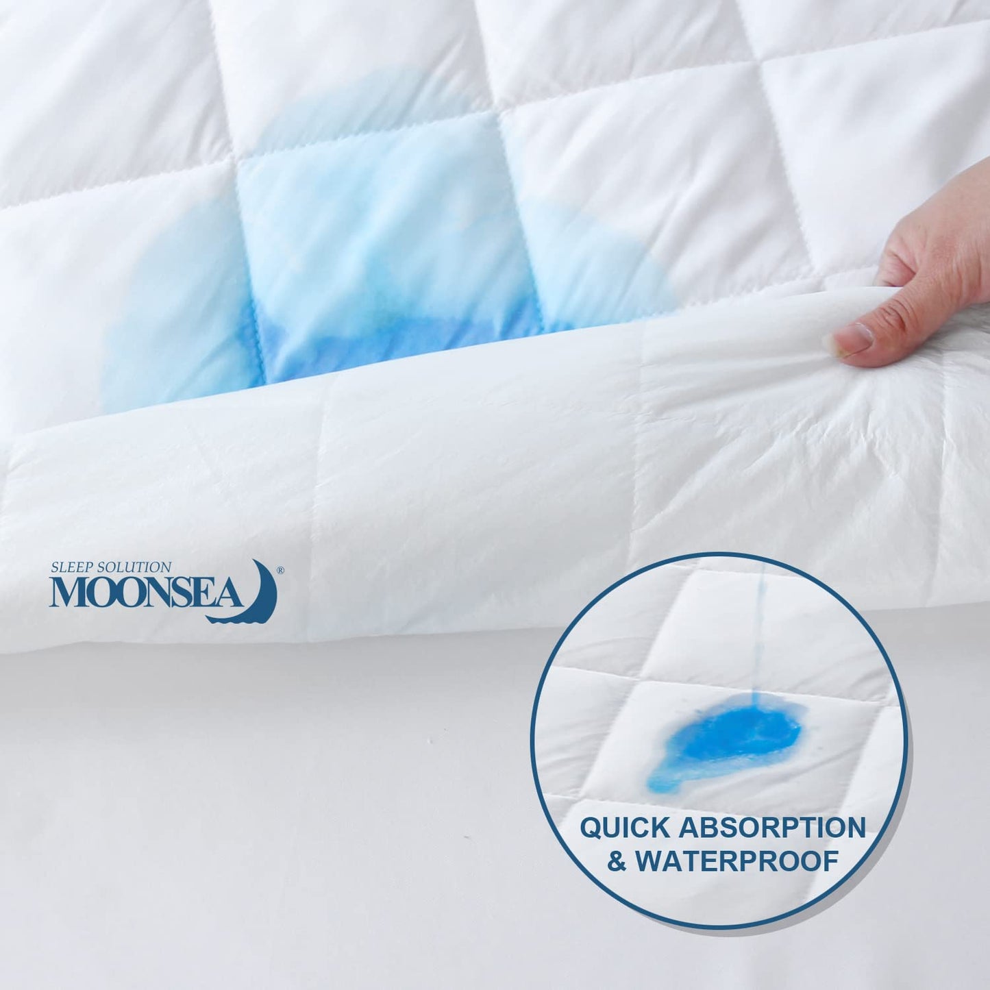 Waterproof Sofa Bed Mattress Protector Pad, Absorbent Queen Sleeper Sofa Mattress Topper Cover Quilted, Fitted Mattress Protector, 60" x72", White