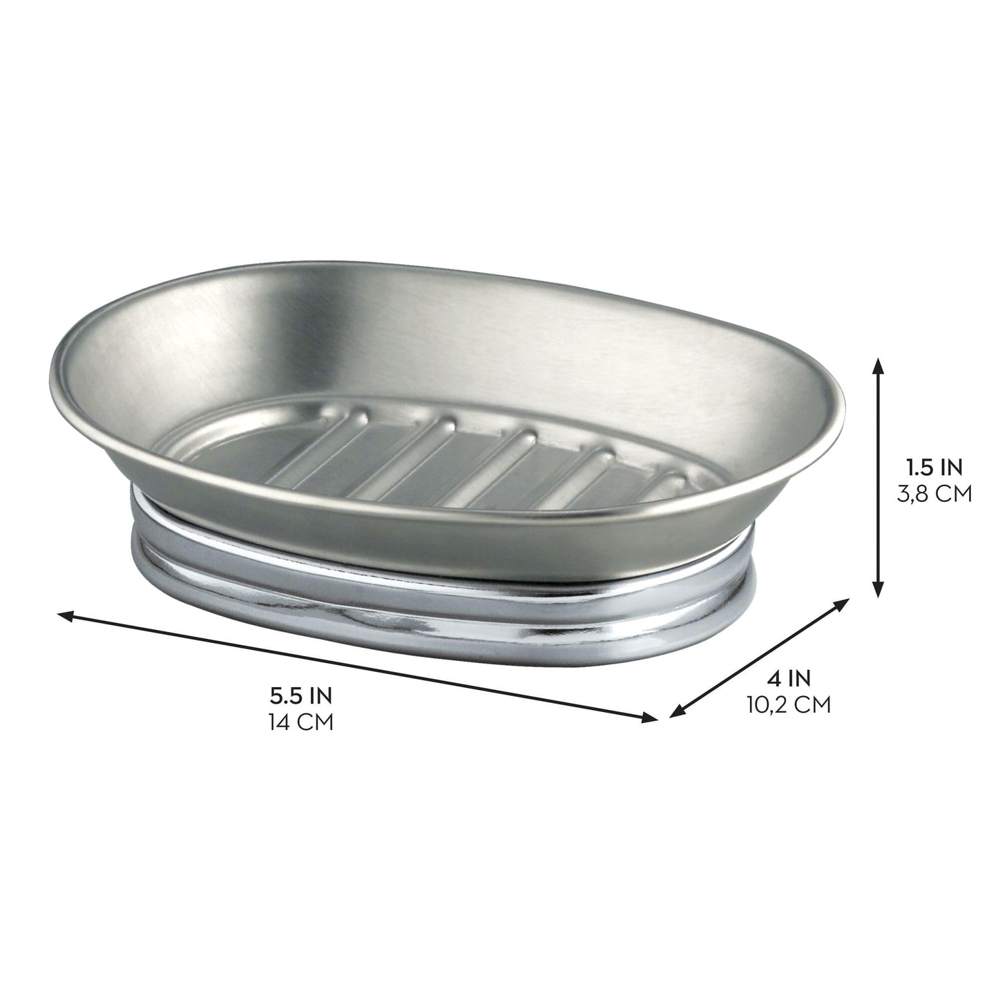 iDesign Soap Dish for Bathroom Sink - Soap Dish Holder for Bar Soap - Set of 2 - Split Finish