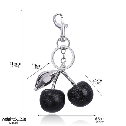 nylry Cherry Keychain Bag Charm Purse Charms for Handbags Cute Keychain Accessories Gifts for Women Aesthetic Y2K Kawaii Keychain Accessories-Black