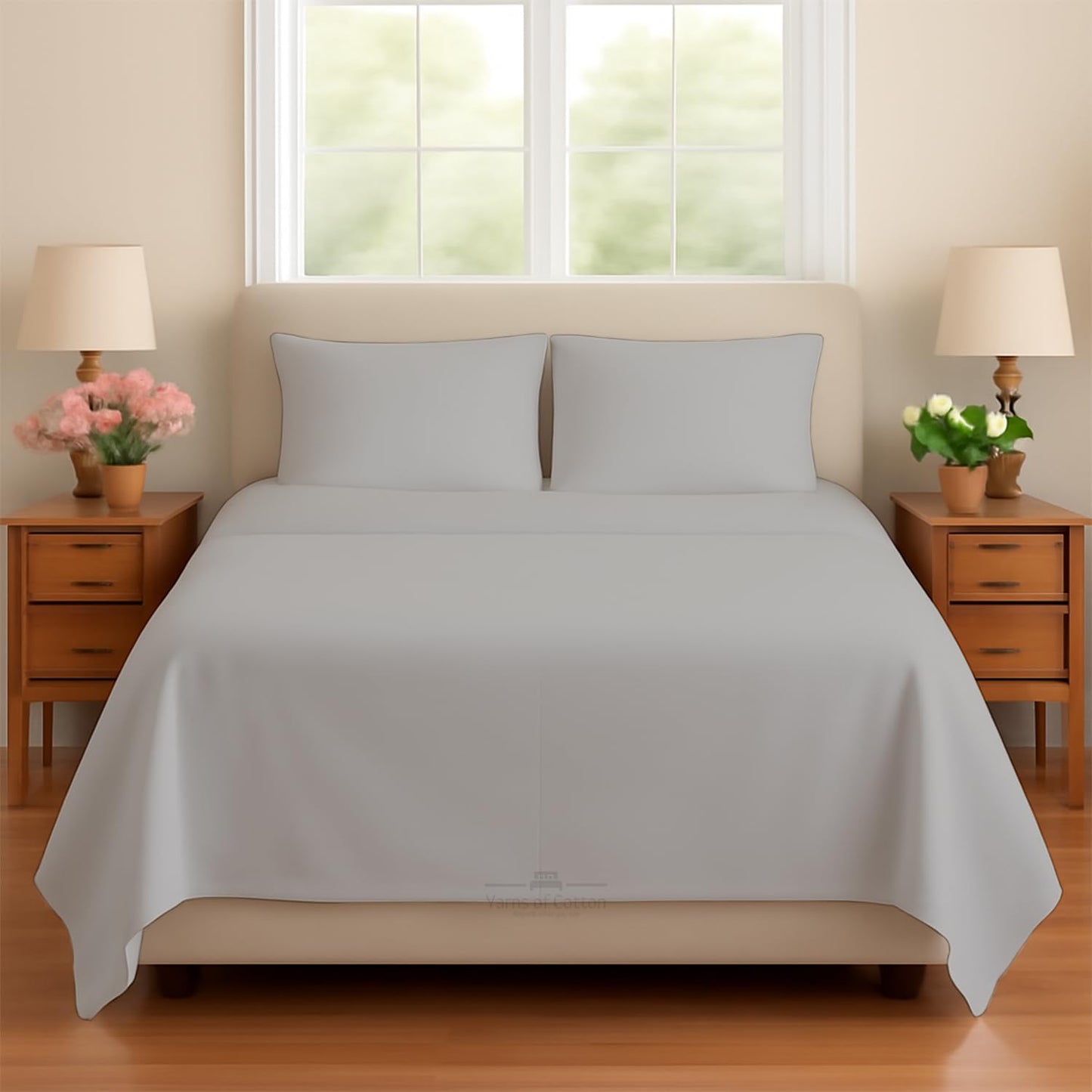 Sleeper Sofa Bed Sheet, 100% Cotton 400 Thread Count, 4 Piece Set, Deep Pocket Fitted Sheet, Soft Wrinkle Free & Breathable, Luxury Hotel Quality, Fits Up to 6 Inch Mattress (Full, Silver Grey)