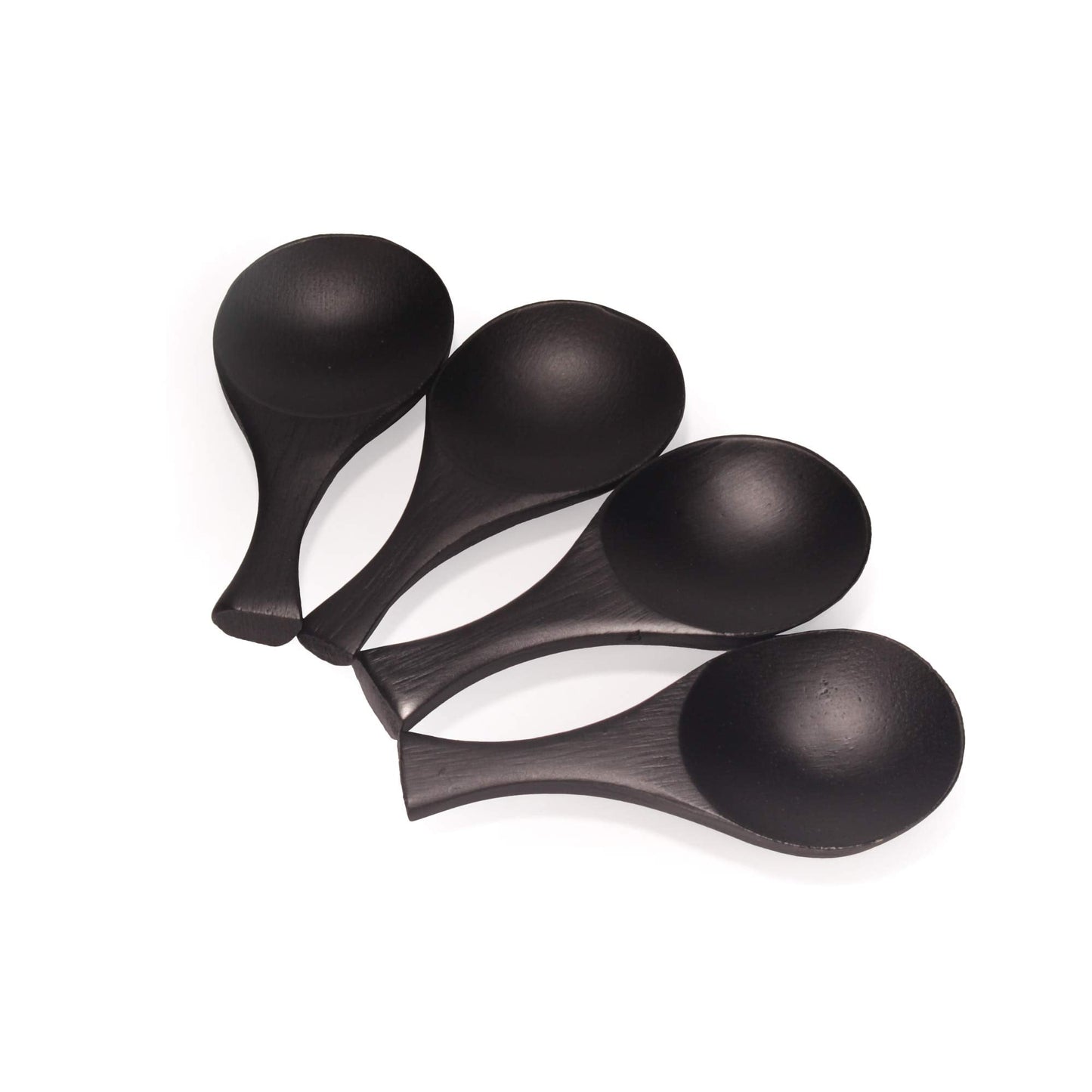 BambooMN - 3.5" Small Solid Bamboo Round Scoop - Black - 100pcs