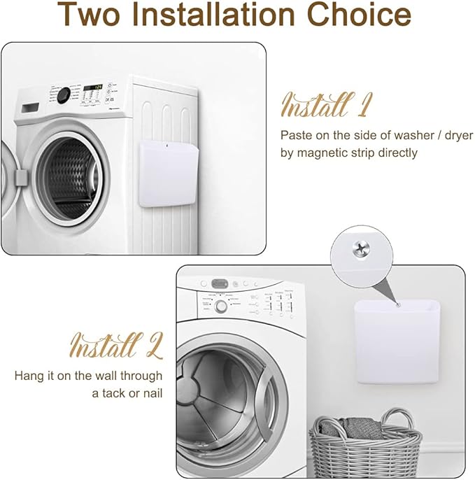 Picowe Magnetic Laundry Storage, 2 Pack Lint Holder Bin
