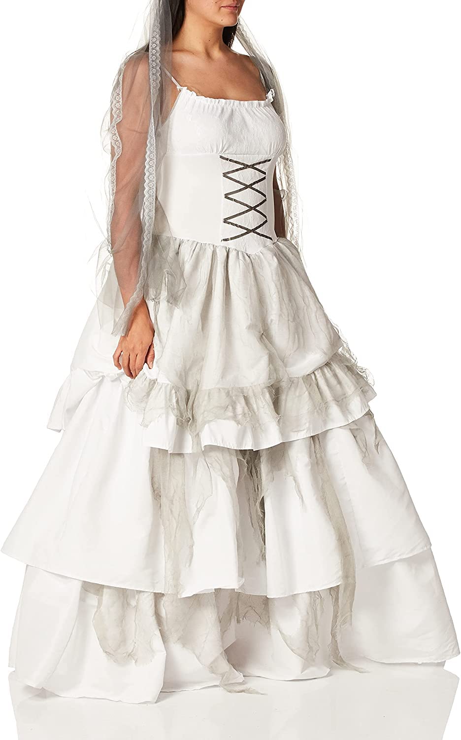 Rubies Deluxe Victorian Ghost Bride Costume for Adults, Women's Standard