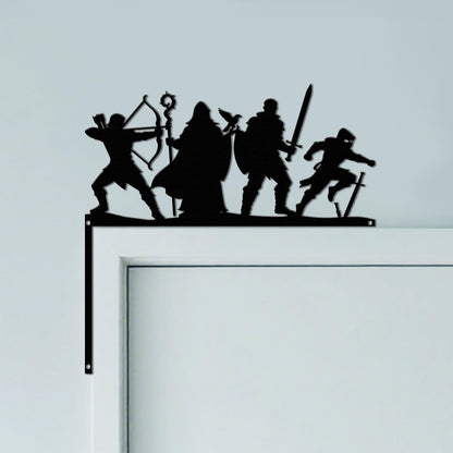 CUTHOLLOW Fantasy Adventure Wizard Door Topper Sign Wall Art Decor, 9.8"x9.8" Double-sided Metal Unique Hanging Above Door Frame Corner Accent for Home House Bedroom Front Door Hallway Entryway