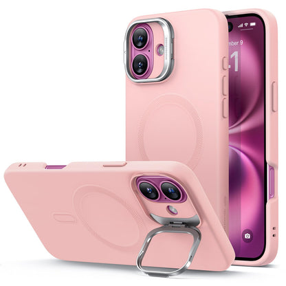 ESR Silicone Case for iPhone 17, Built-in Camera Stash Stand Compatible with MagSafe, Military-Grade Drop Protection Magnetic Phone Case for iPhone 17, Cloud Series, Rosy Pink