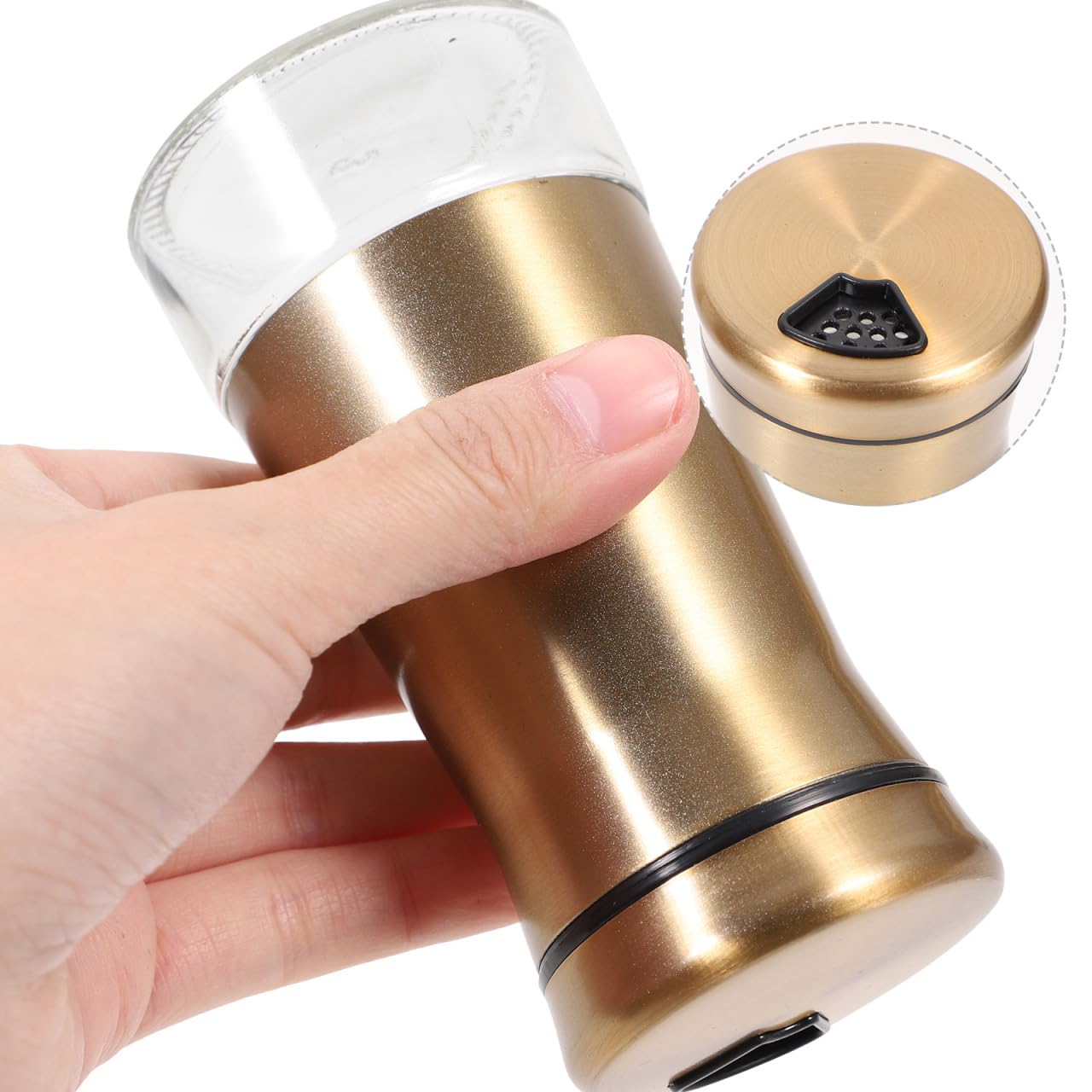 HOLIDYOYO Stainless Steel Seasoning Bottle Set 2Pcs 4.52In Glass Spice Shakers Salt and Pepper Jars for Home Kitchen Table Condiment Holder