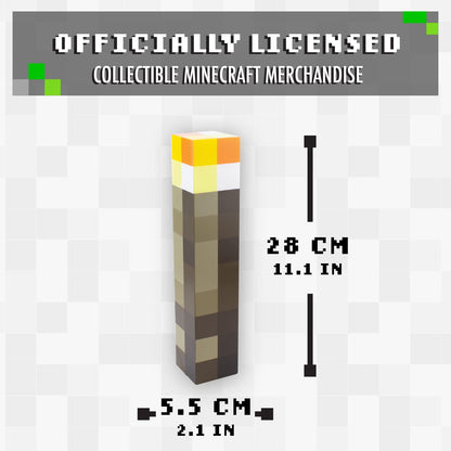 Minecraft Torch Light - Officially Licensed, 2 Light Modes, 2 Use Modes, Battery Operated, Gift for Gamers | Paladone