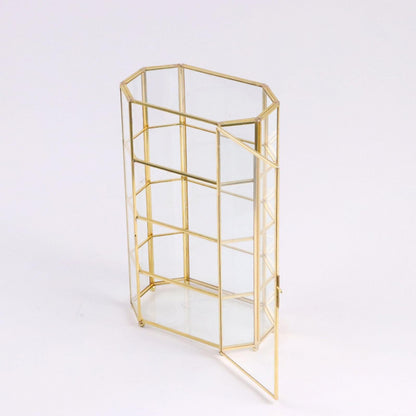 Colaxi Glass Jewelry Box Jewelry Display Case,Birthday Gift,Transparent,Makeup Storage Case Trinket Box Organizer for Bracelet Rings