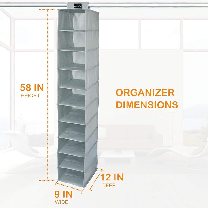 VAESIDA 10 Shelf Hat Rack Hanging Closet/Organizer
