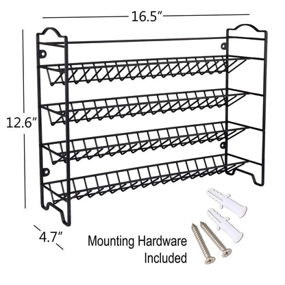 SWOMMOLY Spice Rack Organizer with 36 Empty Square Spice Jars, 396 Spice Labels with Chalk Marker and Funnel Complete Set, for Countertop, Cabinet or Wall Mount, Black