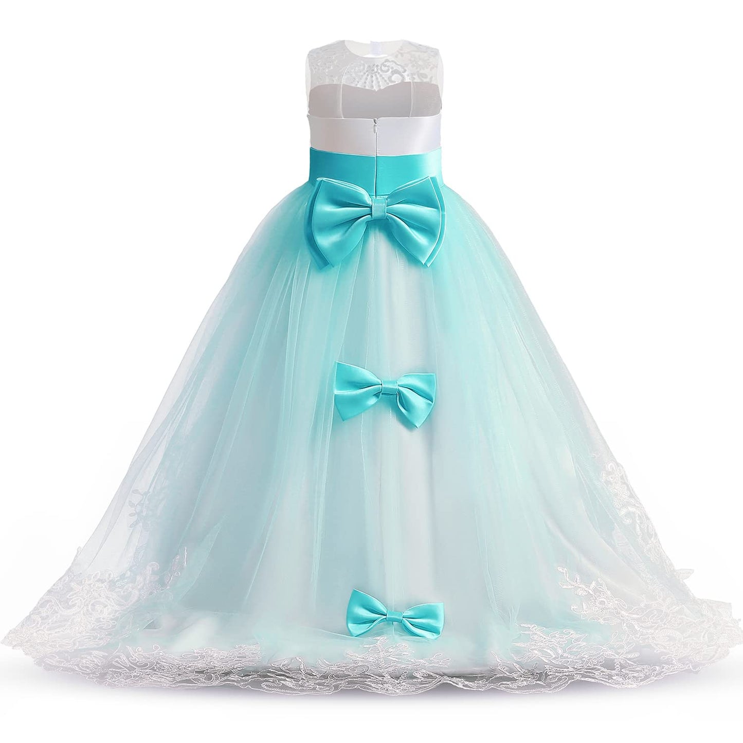 NNJXD Girls Princess Pageant Dress Kids Prom Ball Gowns Wedding Party Flower Dresses (10-11 Years, Blue 4)