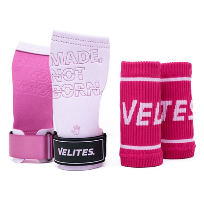 Velites I Grips Quad Pro I Professional Grips for Cross Training or Gymnastics I Suitable for Any Surface I Use with Magnesium I Include Fabric Wristbands to Gift Match.