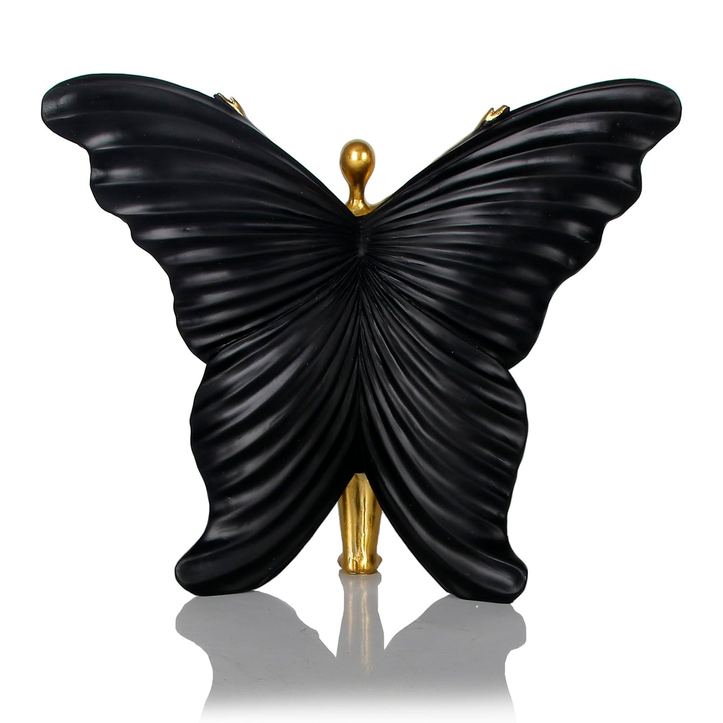 Black Fairy Butterfly Statue Collectible Figurines - Fairy Butterfly Art Sculptures Abstract Modern Home Decor Accents - Resin Black Fairy Statues Gifts for Office Desktop Shelf Cabinets Coffee Table