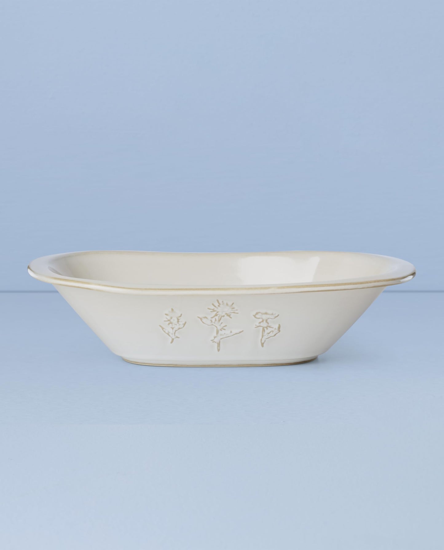 Lenox Home And Kitchen, Homespun Dough Bowl, Stoneware Material, Dishwasher Safe, Microwave Safe, Bread Bowl, Dining, Serving Bowls, Tabletop & Kitchen Decor (White, 1 Piece, 12 Inch L X 7.75 Inch W)