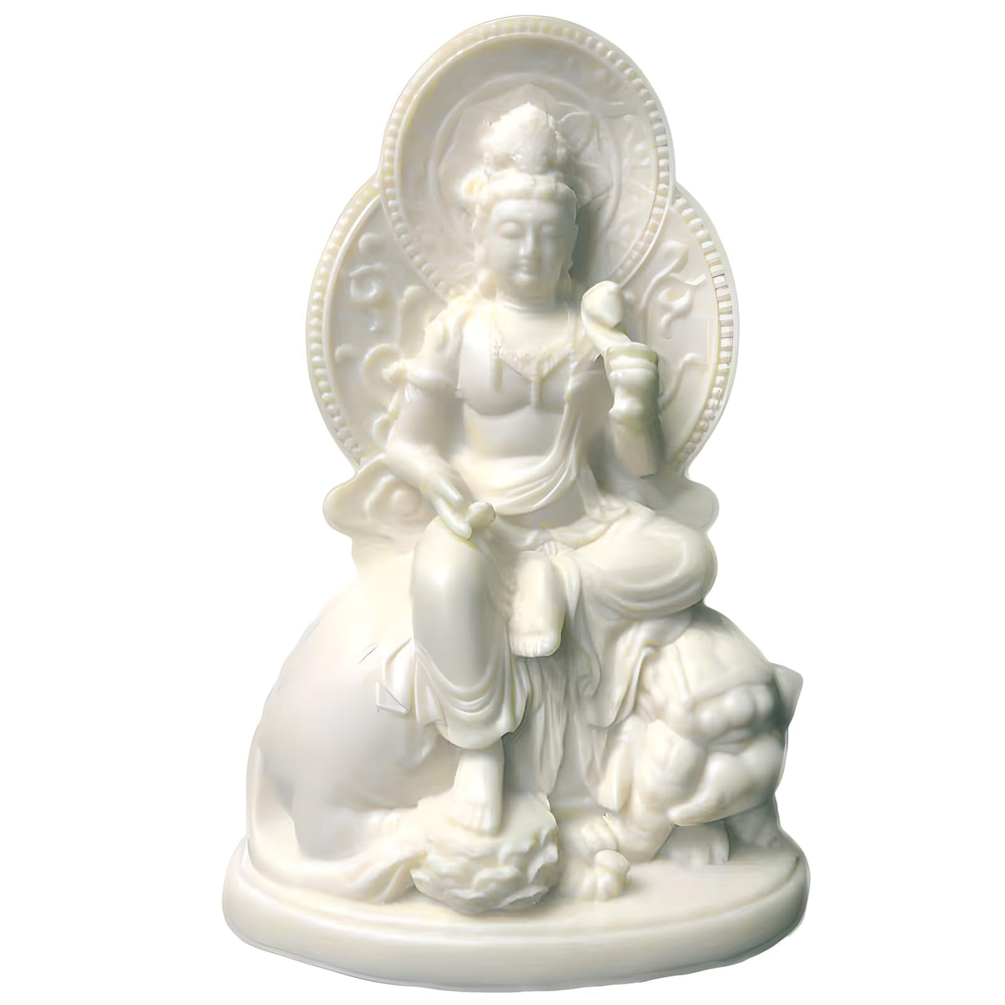 Hormsdar Ivory Fruit Samantha Bodhisattva Sculpture for Home Office Car Feng Shui Décor and Thoughtful Zen Ornamnt Gifting