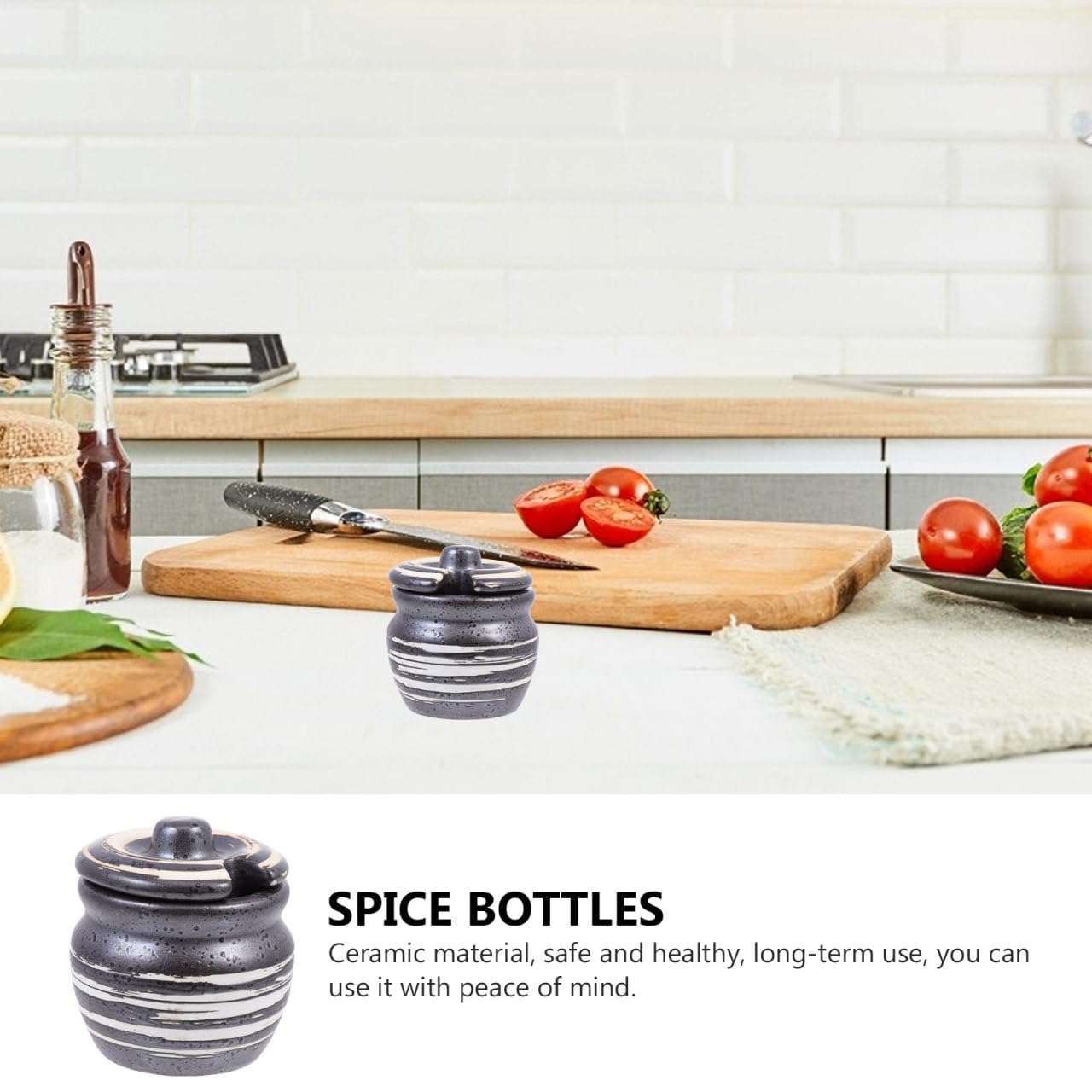 Ceramic Compact Condiment Storage Pot Small Sushi Candy for Kitchen and Dining Table Use 2.36X2.16X2.16In