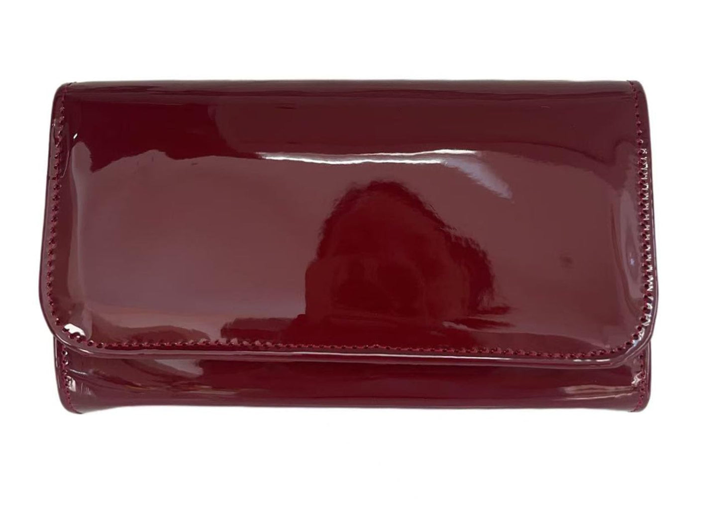 LeahWard Women's Patent Flap Clutch Bag Purses Party Evening Bags Handbag 250 (Burgundy Short)