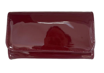 LeahWard Women's Patent Flap Clutch Bag Purses Party Evening Bags Handbag 250 (Burgundy Short)