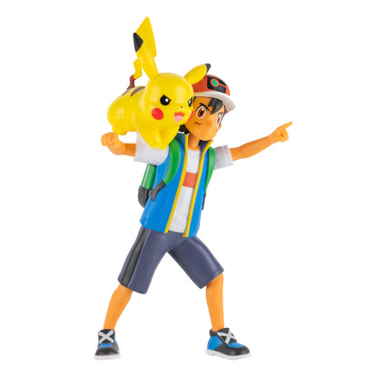 Pokémon 4.5-Inch Feature Battle Action Figure, Features Ash and Launch into Action 2-Inch Pikachu