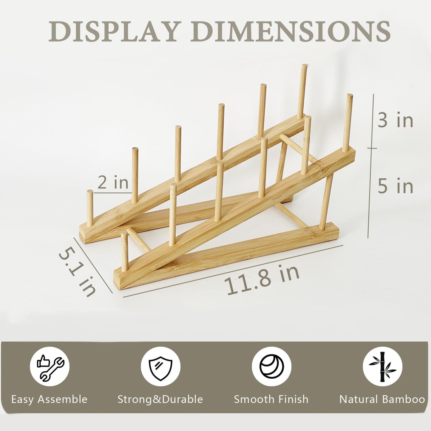 GYSLEOT Book Display Stand Holder, 5-Tier Wooden Book Rack Organizer For Magazines, Tabletop Kids Bookshelf Art Display Shelf For Vendors Craft Trade Shows