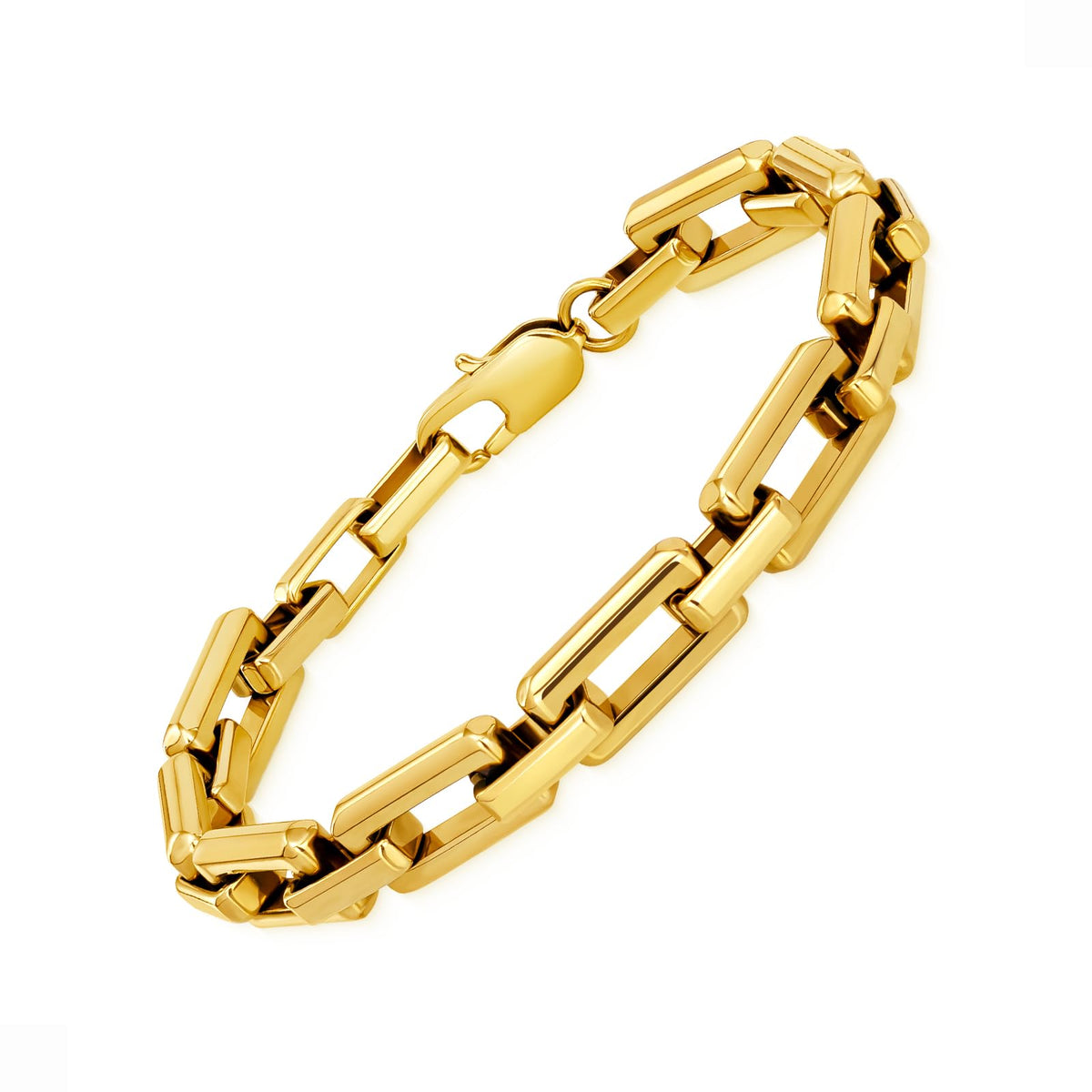 LUCKY2+7 Bracelets for Men,Black Stainless Steel for Men Bracelets,Trendy Paperclip Short Bracelet Gifts for Husband Father Friends Gold