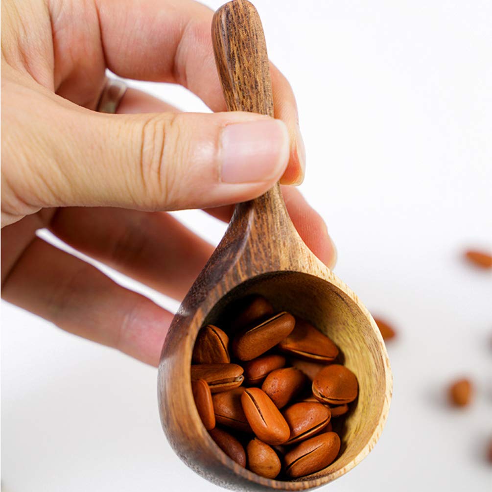 Wooden Measuring Spoon Coffee Beans Ground Spoon Tablespoon Scoop Wooden Kitchen Soup Spoon Scale Teaspoons Kitchen Baking Utensils