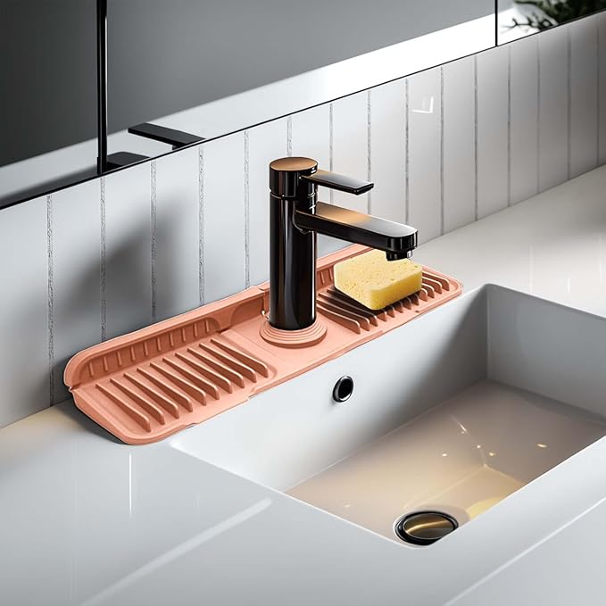 Pink Button Style Faucet Drip Catcher – Silicone Faucet Mat