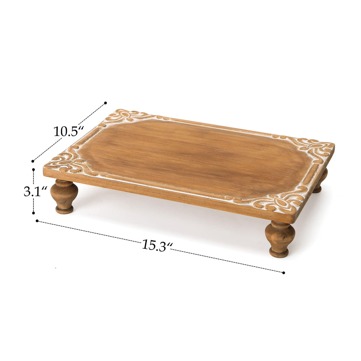 NIKKY HOME Rustic Wooden Pedestal Stand, Farmhouse Wood Riser 15 x 10 Inch