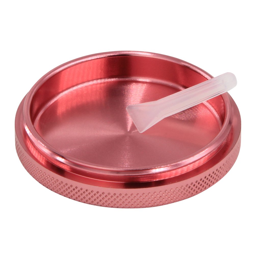 DCOU Premium Aluminium Herb Grinder 2.2 Inches 4 Piece Metal Grinder with Pollen Catcher with Laser Flower Pattern (Pink)