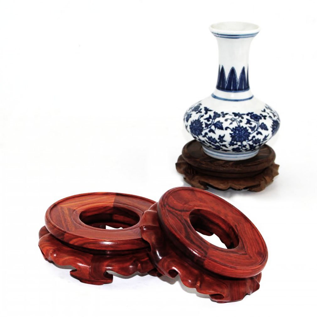 GOLDY&WENDY Rosewood Circular Display Stand with Hole