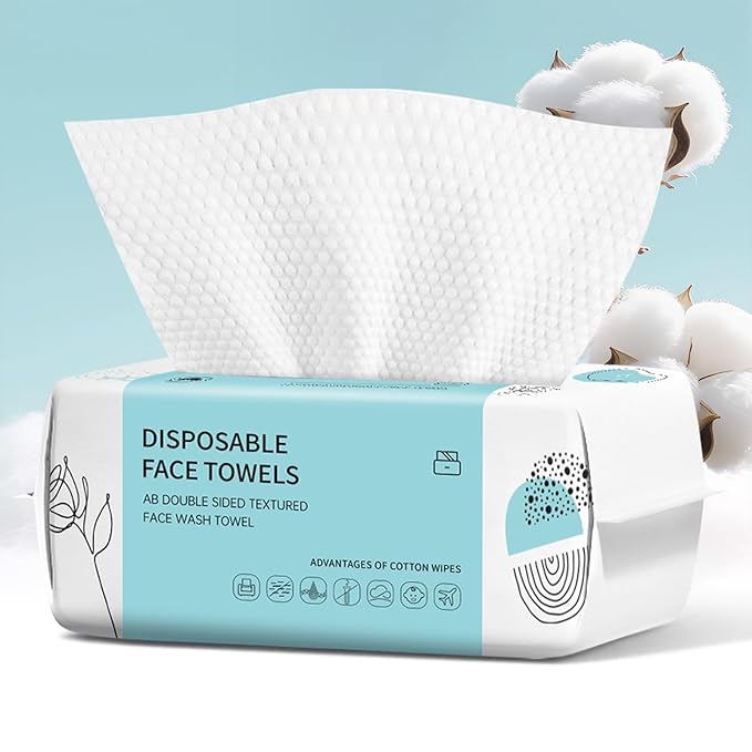 Face Towels, Disposable Face Towel 100 Count, Makeup Remover Dry Wipes