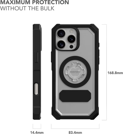 Rokform Rugged Case Compatible with iPhone 16 Pro Max, Magnetic Cover (Black)