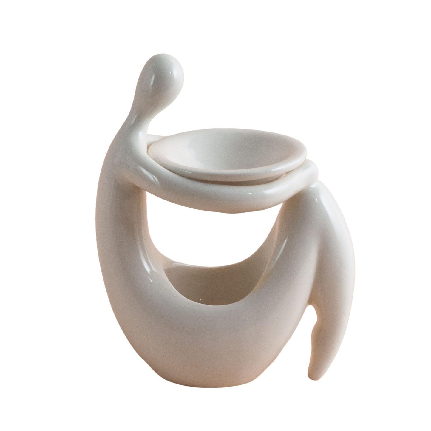 Warmself Beauty Essential Oil Burner Wax Melt Burners, Aromatherapy Aroma Burner Ceramic Oil Diffuser Candle Tealight Holder Home Bedroom Decor-Wait A Moment