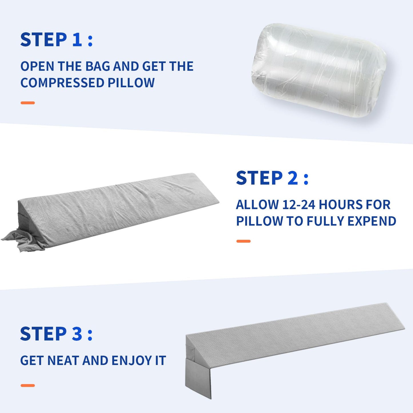 Krightlink Bed Wedge Pillow for Headboard Gap, King Size (76"x10"x6") Bed Gap Filler Mattress Wedge, Fits Bed Gap(0-8") Between Mattress and Headboard