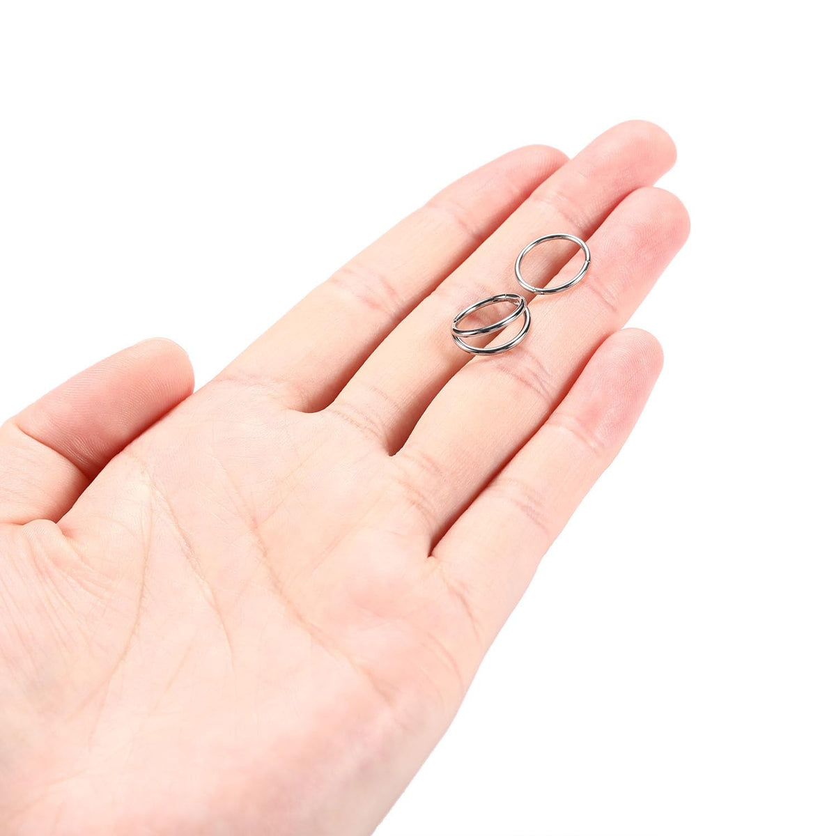 14g Nose Ring Hoop Earrings Double Hoop Nose Hoops 14 Gauge Lip Rings Septum Jewelry Seamless Silver Septum Clicker 12mm Septum Ring Cartilage Earring Helix Earrings Nose Rings Surgical Steel Piercing