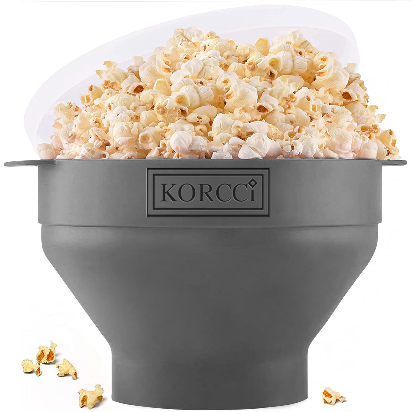 The Original Korcci Microwaveable Silicone Popcorn Popper, Microwave Popcorn Popper, Collapsible Microwave Popcorn Maker Bowl, No Oil Required, Use In Microwave, Dishwasher Safe (Blue)