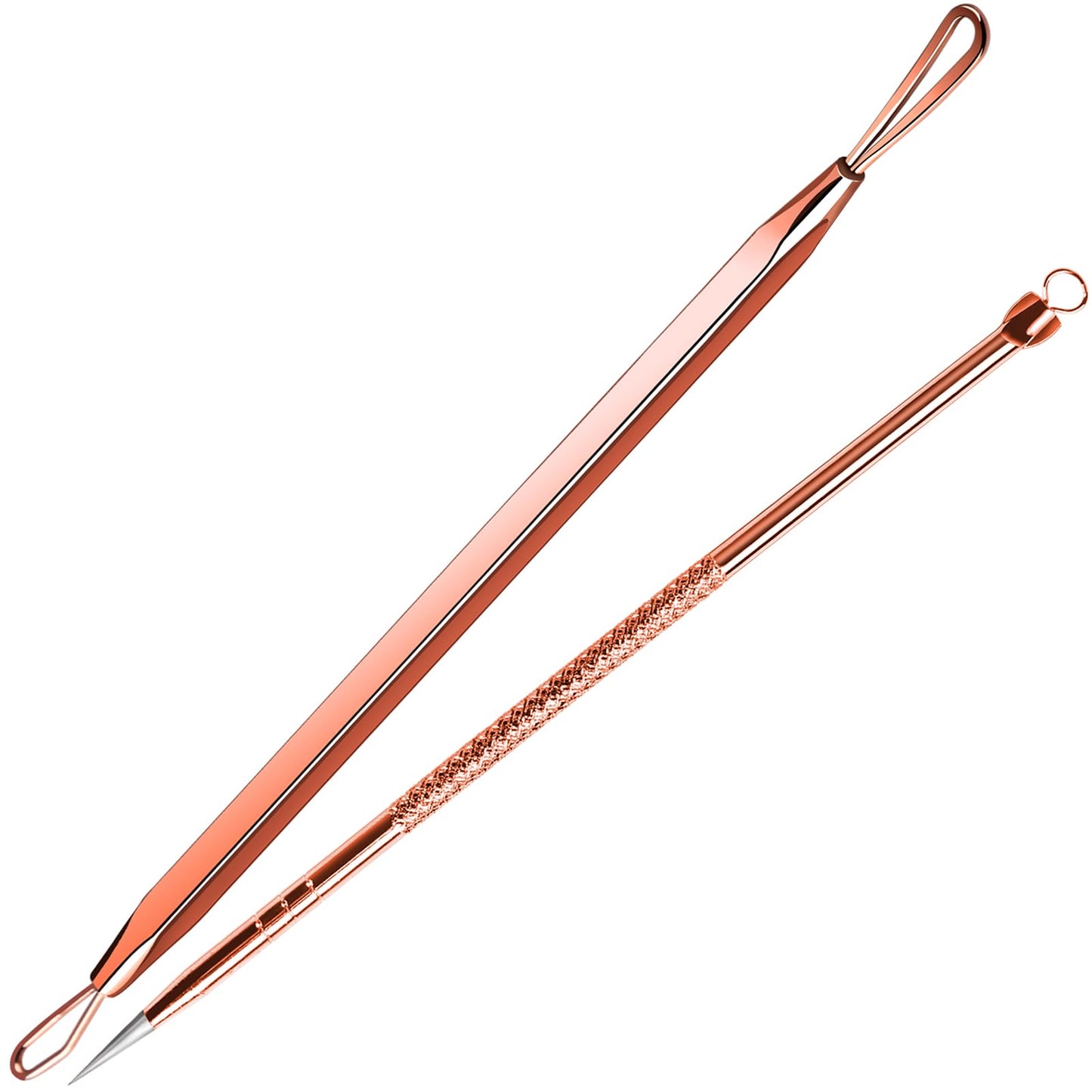Teenitor Pimple Extractor Acne Treatment Tool Surgical Grade Blackhead Comedone Removal 2-in-1 Popper Tool for Face Nose Blackhead Extractor Tool Silver