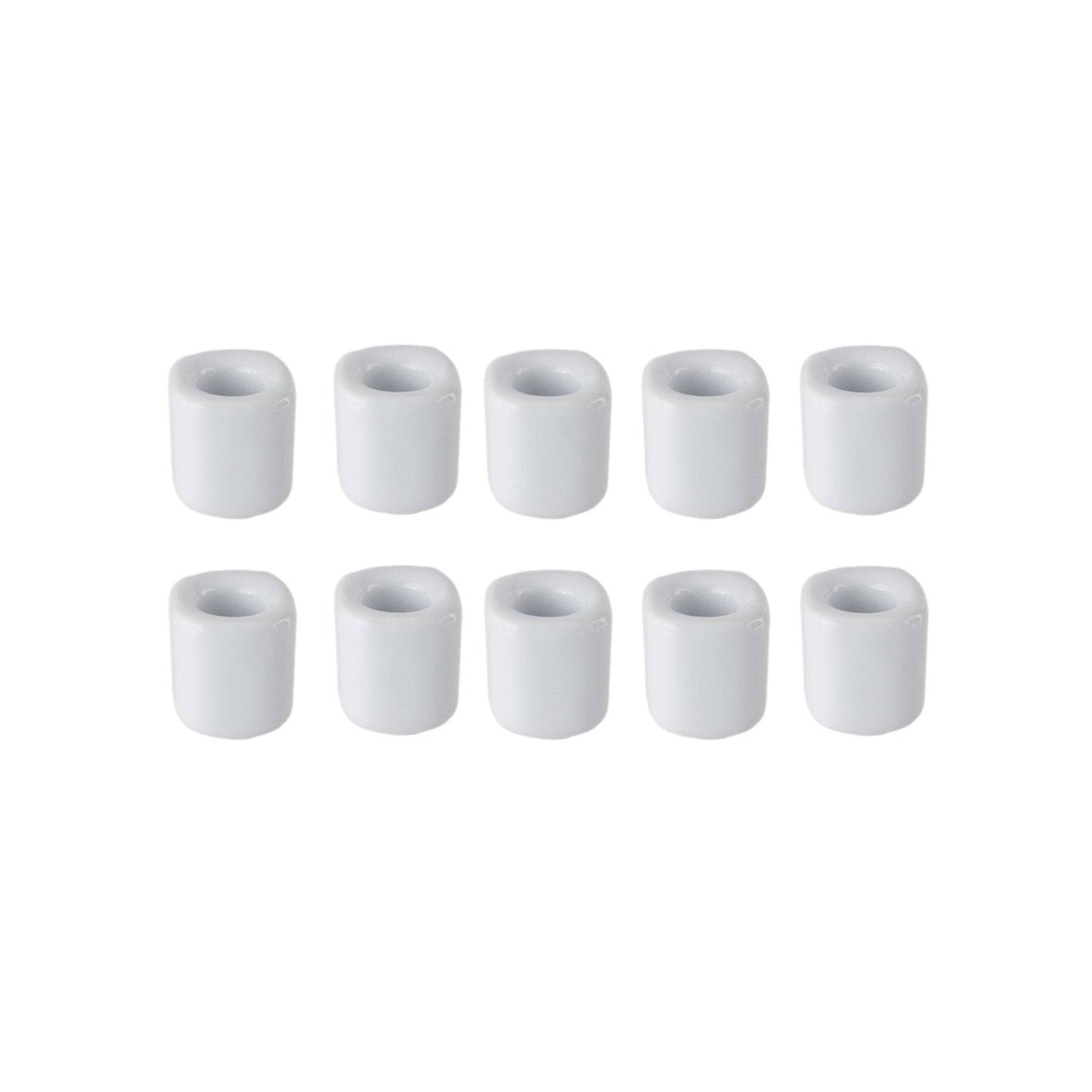 Mega Candles 10 pcs White Ceramic Chime Ritual Spell Candle Holders, Great for Casting Chimes, Rituals, Spells, Vigil, Witchcraft, Wiccan Supplies & More