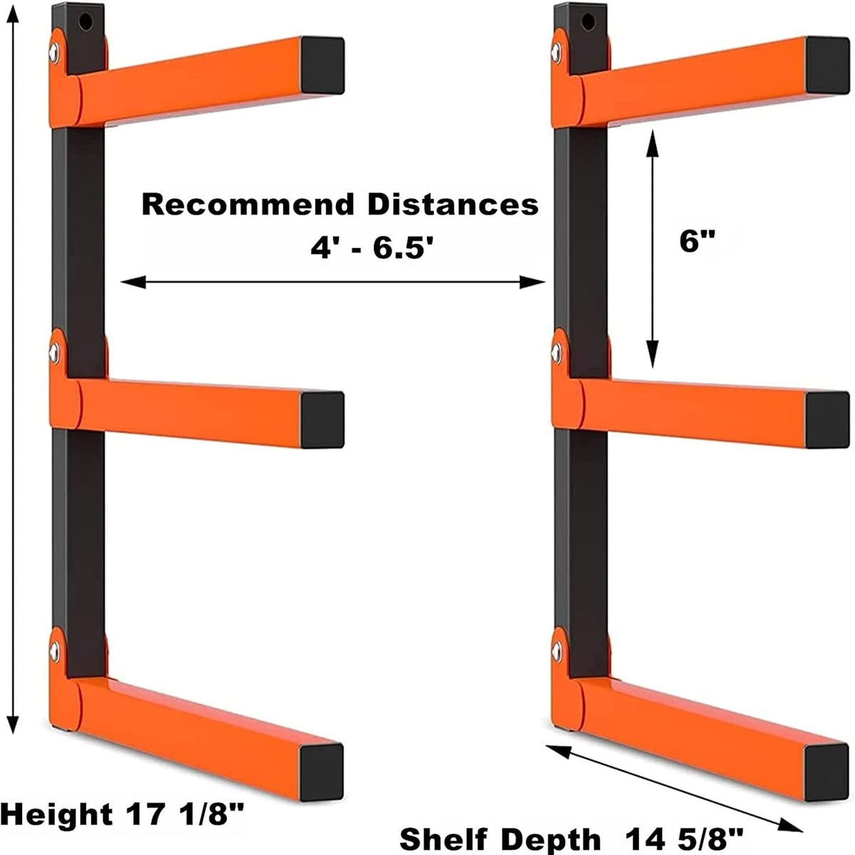 WALMANN Wall Mount Heavy Duty Lumber Rack, Lumber Storage Rack for Garage, Overhead Wood Storage Rack for Woodworking Shop(1 Pair)
