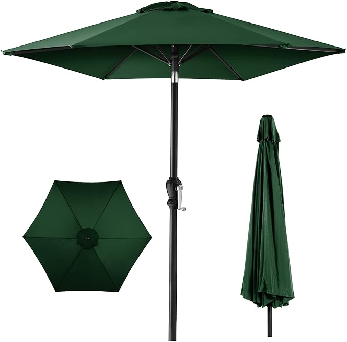 Best Choice Products 10ft Outdoor Table Compatible Steel Polyester Market Patio Umbrella w/Crank and Easy Push Button Tilt