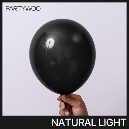 PartyWoo Black Balloons, 85 pcs Matte Black Balloons Different Sizes Pack of 18 Inch 12 Inch 10 Inch 5 Inch Black Balloons for Balloon Garland Balloon Arch as Birthday Party Decorations, Black-Y18