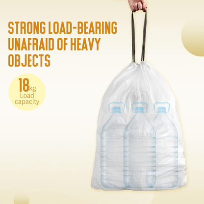 GRANDMA SHARK 38-48L UP TO 55L Bin Bags Liners Drawstring Trash Bag, Handle Waste Bags, 90 Garbage Bag, Super Strong, Anti-drip Unscented, 60 × 74 cm