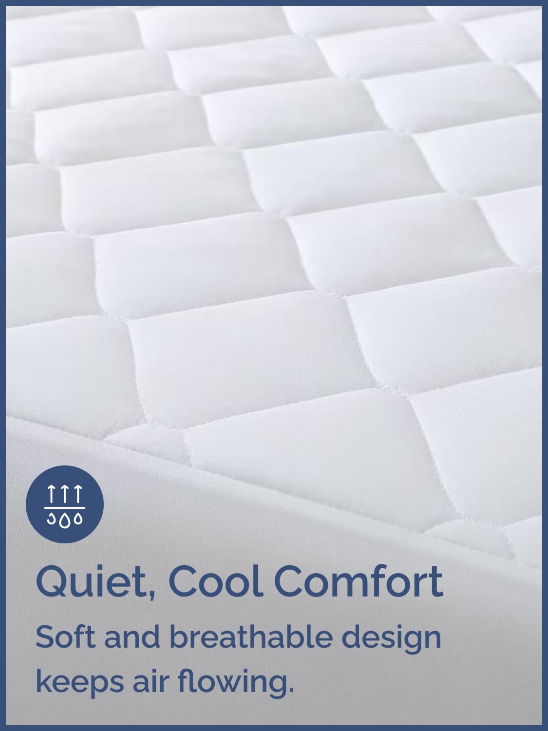 Quilted Fitted Mattress Pad Protector King Size - Elastic Fitted Mattress Topper & Cover - Breathable, Soft, Low Profile Top Cover with 8-16 Inch Deep Pockets - Easy-Fit and Machine Washable - White