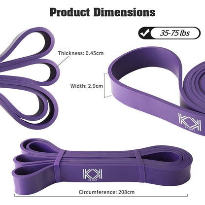 KK Resistance bands for men and women fitness workout exercise, flexibility and strength training. Pull up resistance exercise bands suitable for home, gym. (Red-Green-Purple)
