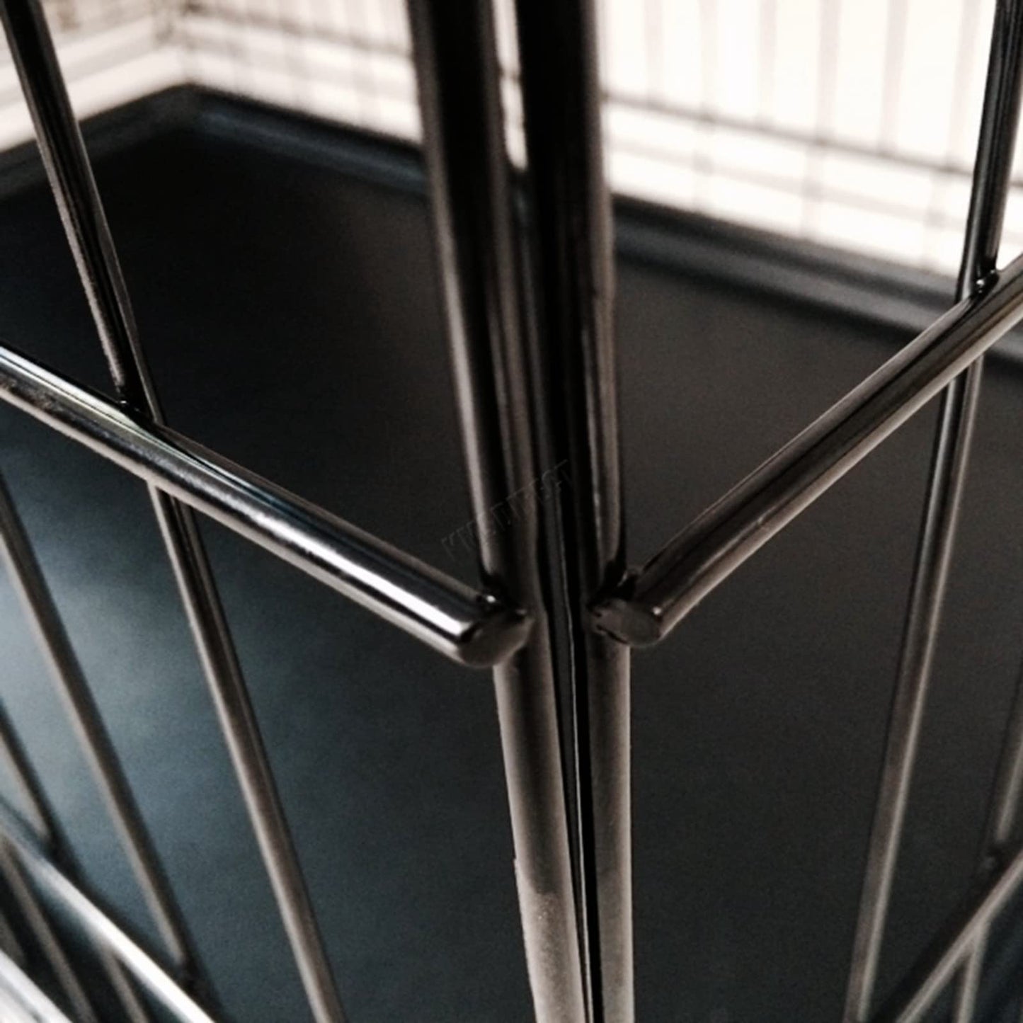 FoxHunter 30" 30 Inch Pet Dog Puppy Cat Training Cage Crate Carrier Metal Folding With TWO Doors and Tray Medium Black New FH-PT03